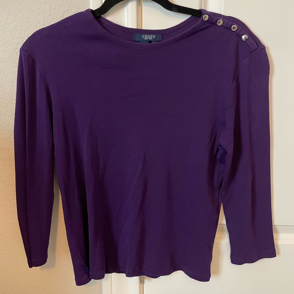 Chaps Sweater with Snap Detail